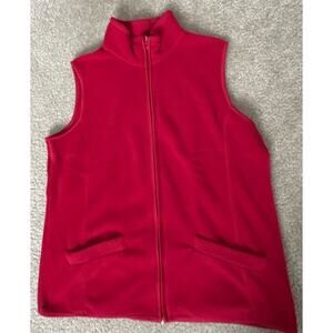 Jason Maxwell Red Zip-Up Cozy Active Fleece Vest Women's Size Medium